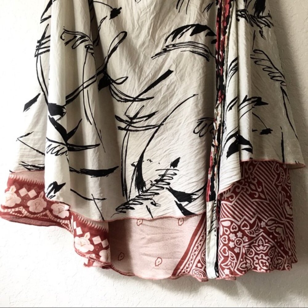 Silk sari wrap skirt boho reversible midi hippy - Picture 4 of 8